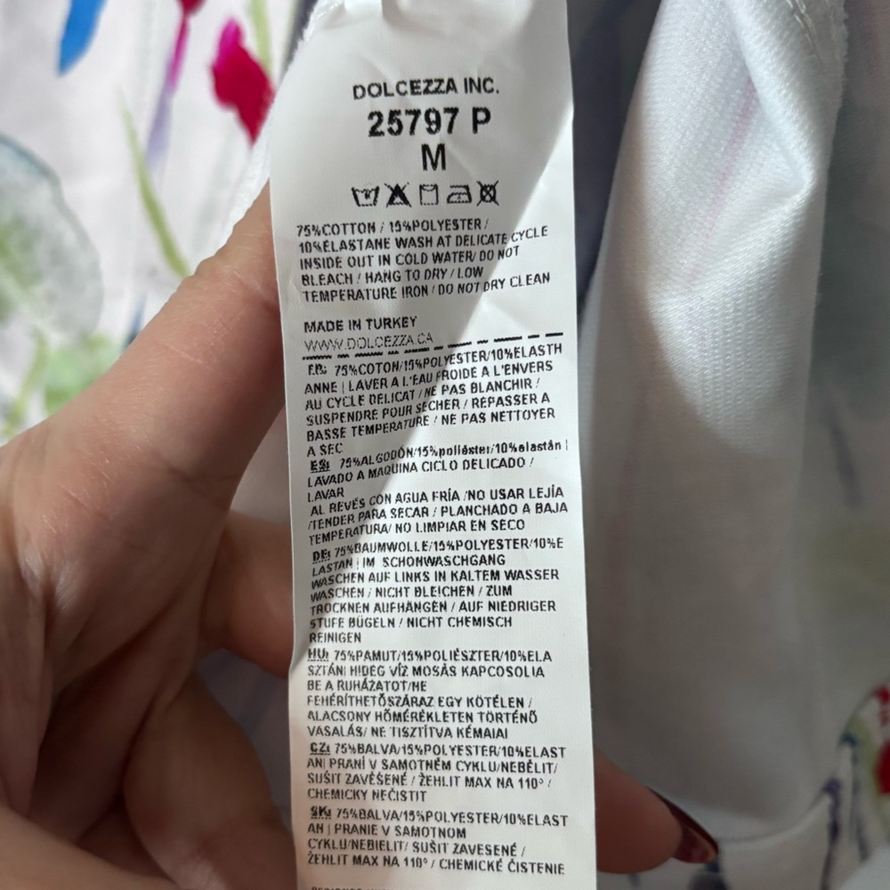NWT Dolcezza “Misty Bloom” White Floral Denim Jacket - Picture 5 of 5